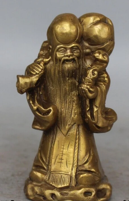 

zhaorui5886115" Chinese Feng Shui Bronze Shouxing Star God of longevity Peach Ruyi Sculpture statue