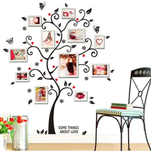 

1Pcs Family Tree Wall Decal Sticker Large Vinyl Photo Picture Frame Removable Mural Vinyl Stickers 60x45cm