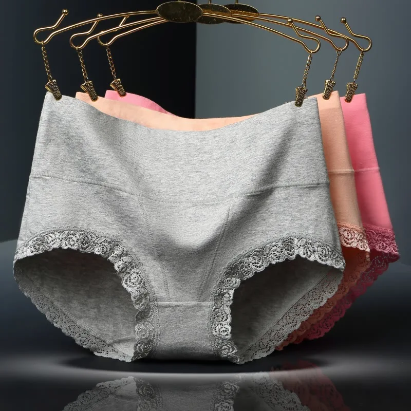 6Pcs/lot ropa interior femenina Briefs Women cotton Breathable Lace Underwears plus size 5XL Lace high waist Women's Panties