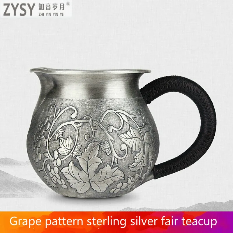 High grade 999Silver made Tea cup Kung Fu Tea gift for family and friends kitchen office tea set