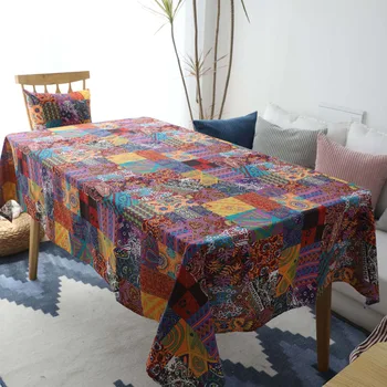 

American Retro Ethnic Style Tablecloth Waterproof Table Cloth Cotton Linen Coffee Table Cloths Tafelkleed Nappe Mantel Mesa