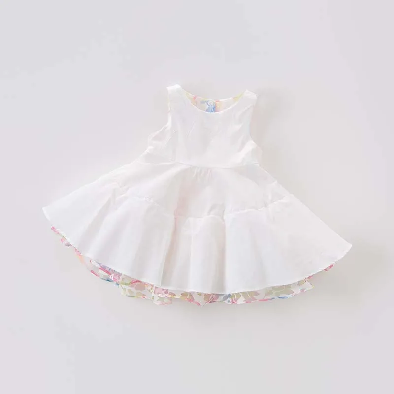 Dave bella/платье принцессы без рукавов для маленьких девочек; Детские Вечерние платья на свадьбу; летняя одежда для малыша; vestido infantil; DB7575
