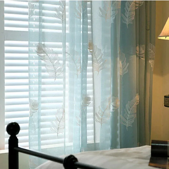 Белые вышитые занавески и тюли для гостиной, спальни, гостиной, хлопка, льна, кухни, Cortina, домашний декор P345Z20 - Цвет: Color 2 Tulle