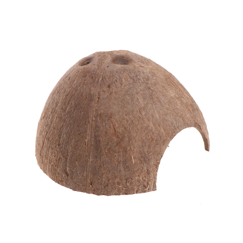 

1Pc Reptile Hide Habitat Natural Coconut Shell Lizard Spider Small Animal Cave House--S004