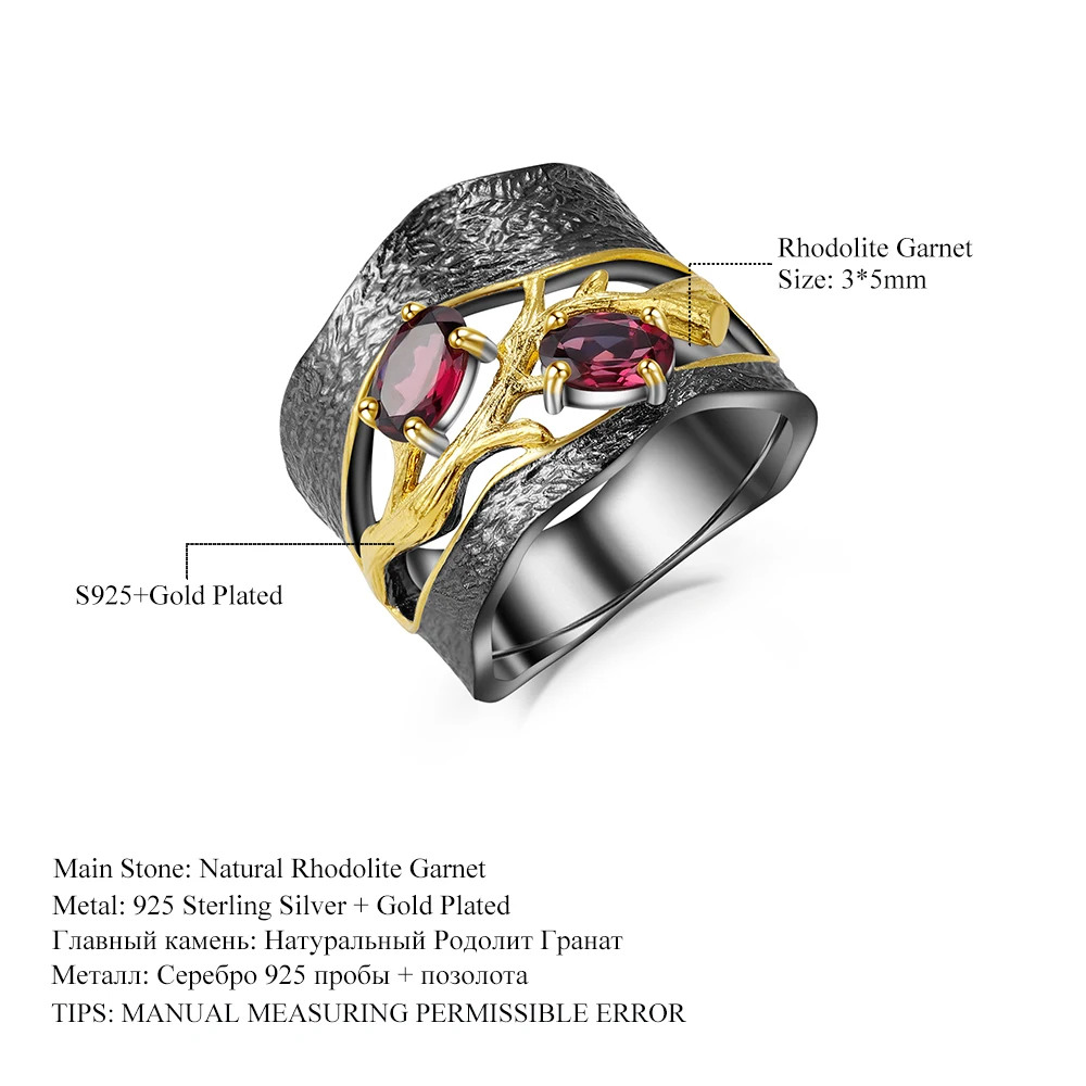 Ювелирные балетные 925 пробы из серебра ручной работы, кольца с натуральным родолитовым гранатом, кольцо с драгоценным камнем для женщин, свадебные ювелирные изделия