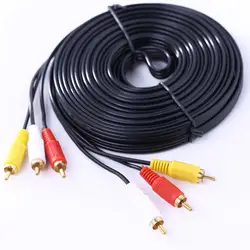 Новый 1,5 м/3 м/5 м 3 RCA к RCA аудио-видео кабель между мужчинами 3RCA к 3RCA аудио-видео AV кабель Шнур провода для DVD ТВ