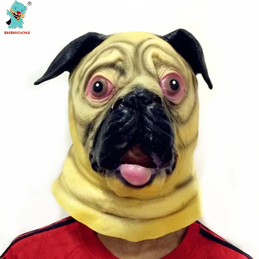 BIBIGOU Shar Pei Dog Latex Rubber Halloween Mask 1PCS Adult Animal