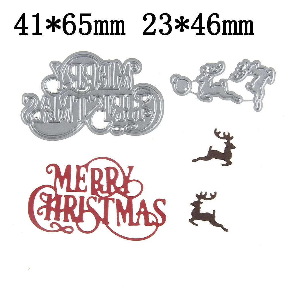 

Hamyho Metal Cutting Dies Decor Marry Christmas Deer Frame Scrapbooking Paper Craft Dies Cut Create Stamp Embossing Card Stencil