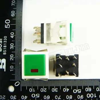 

KD2-21 With LED color Green 3A/250V 8Pin Self-locking Push Button Switch 10Pcs/lot