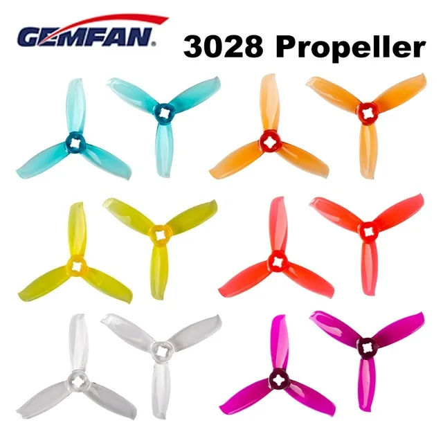2 пары пропеллеров Gemfan 3028 пропеллеры 3 дюйма для ПК лопасти CW CCW прочные двигателей