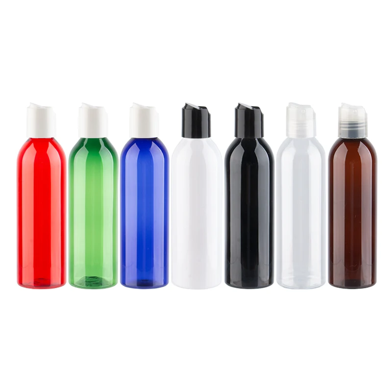 

250ml x 25 Round Plastic Essential Oil Bottles With Disc Top Cap PET container Used For Beauty Product Make-up Product Comestic