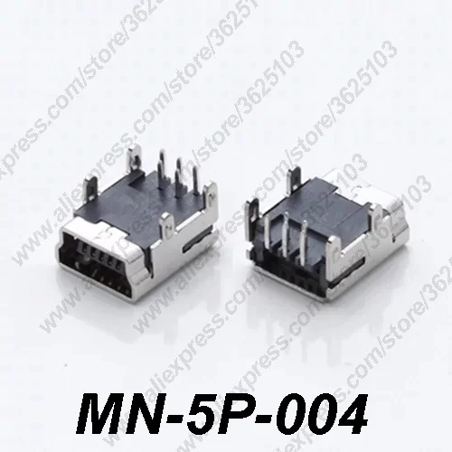 

10PCS MN-5P-004/MN-5P-005 Mini USB 2.0 Female Socket 5Pin DIP/SMT 4Feet DIP USB 2.0 Connector Jack PCB Mounting
