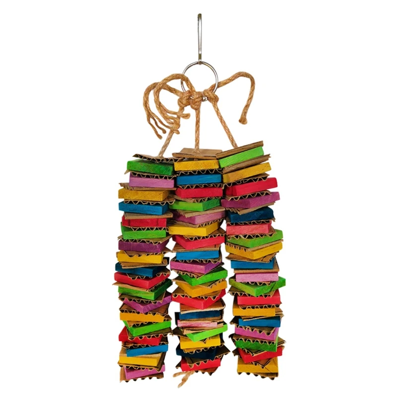 

Mixed Color Super Large String Parrot Bite Toy Cardboard Color Wooden Block Building Block Destruction Toy Colorful Textures