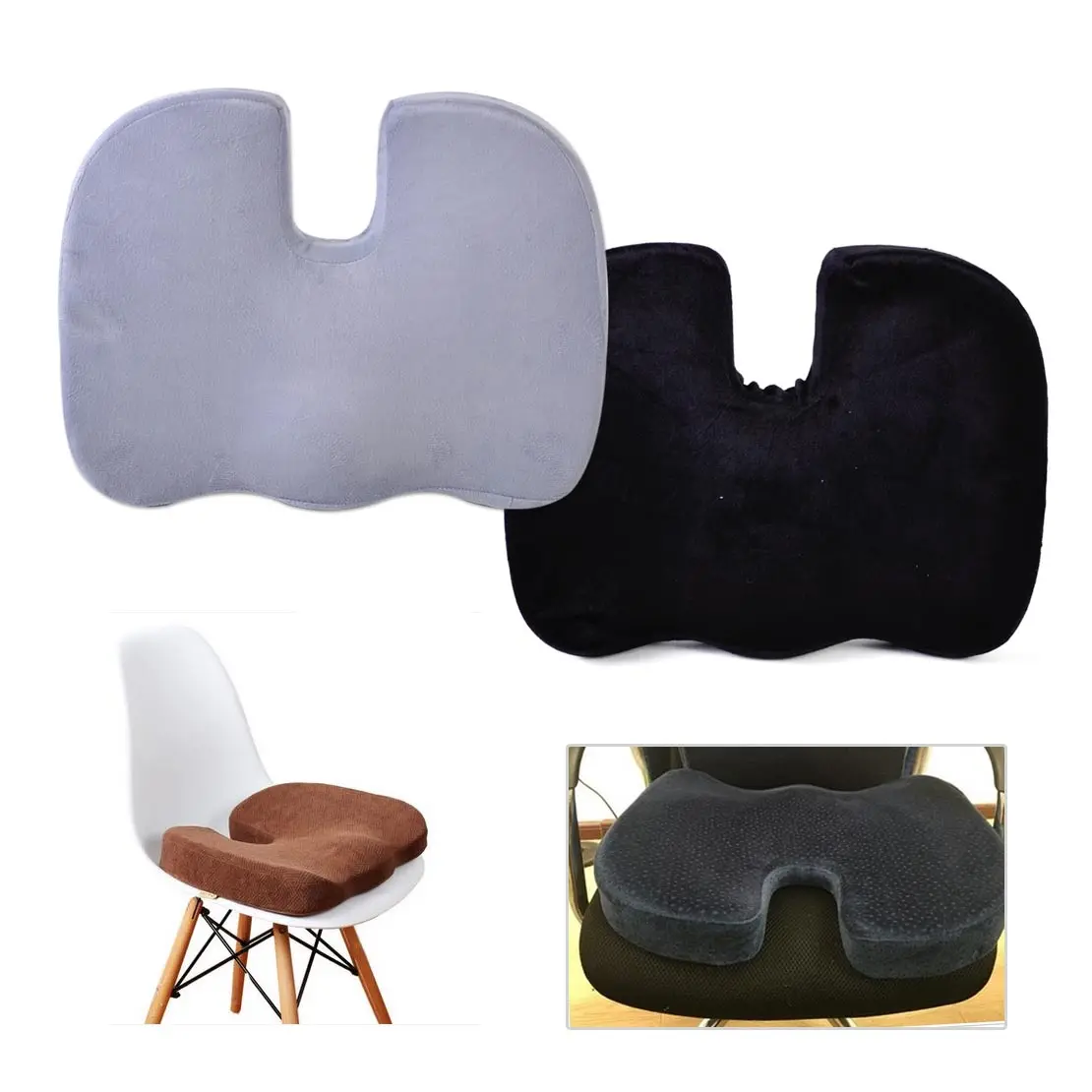 

DWCX Car Memory Foam Cushion Pad Orthopedic Coccyx Tailbone Lumbar Back Pain Relief Spinal for Car Home Office