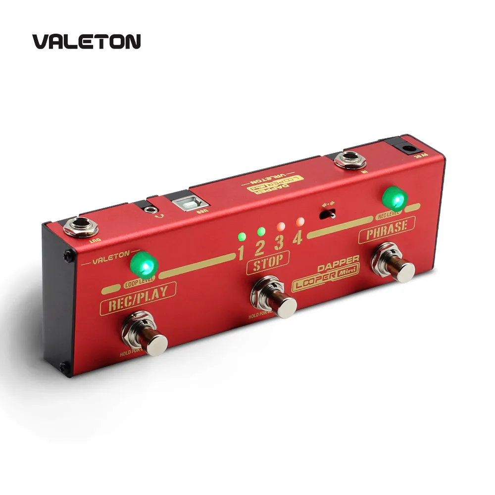 Valeton Looper гитарная педаль Dapper Looper Mini 3 Footswitch Кнопка петля станция 8 USB сохраняемая петля памяти