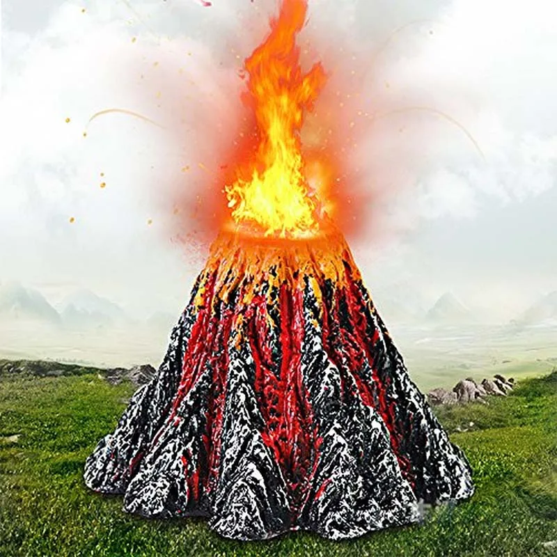 imagitarium bubbling led volcano aquarium ornament