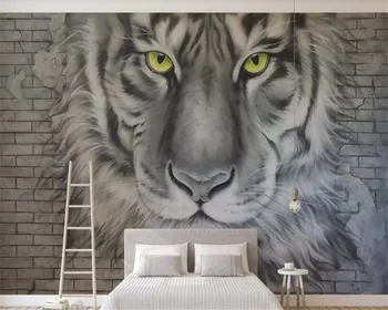 

beibehang 3d wallpaper home decor 3D relief embossed tiger brick wall background wall painting wallpaper 3d wall wallpaper
