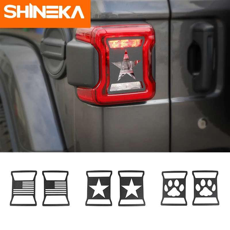 SHINEKA Металлические колпачки фар для Jeep Wrangler JL задний фонарь крышка декоративная