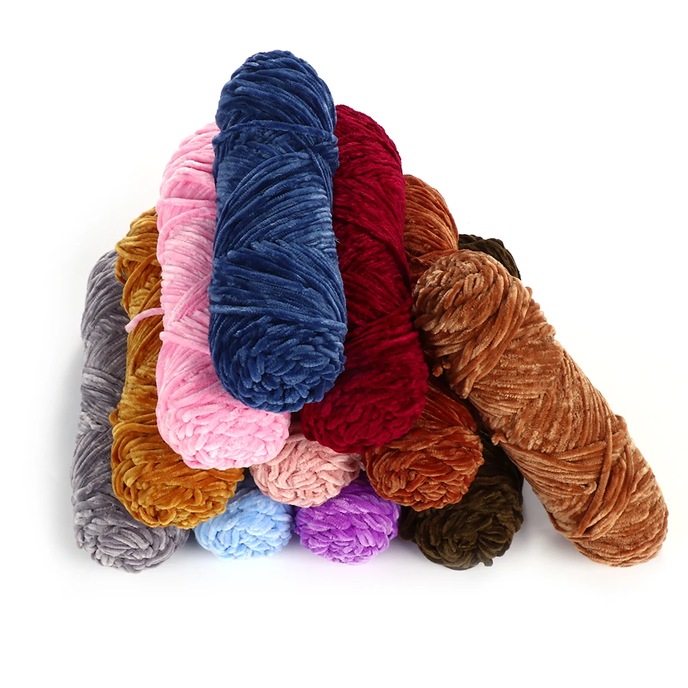 1pc(100g) Hand woven Yarn Velvet Yarn Texturized Polyester Blended