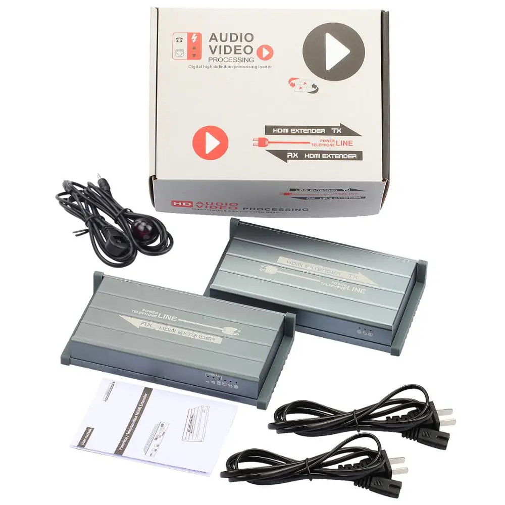 TreasLin 300M FULL HD HDMI Extender over Home's Powerline 1080P Video Sender and Receiver for DVD TV Box STB Home Use Only |