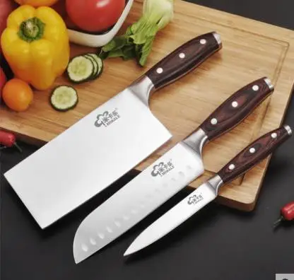 MISGAR Нержавеющая сталь Кухня Многоцелевой Набор ножей ломтерезка Santoku шеф-повар Ножи инструмент для очистки овощная Дыня Фрукты Ножи - Цвет: 3PCS