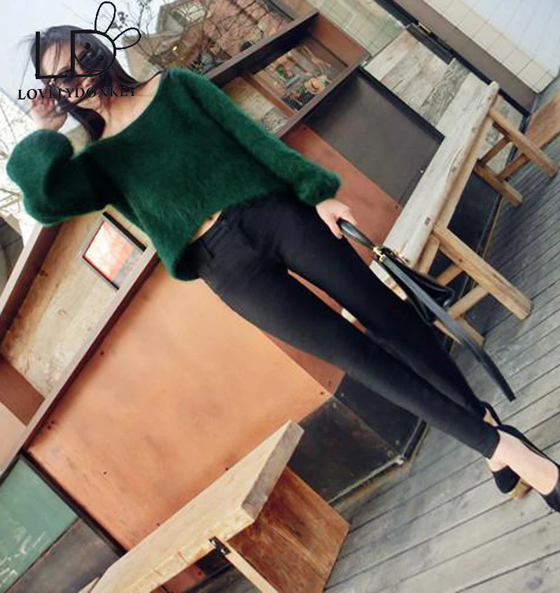 

LOVELYDONKEY mink cashmere sweater women cashmere pullovers knitted pure mink jacket Customized color free shippingM485