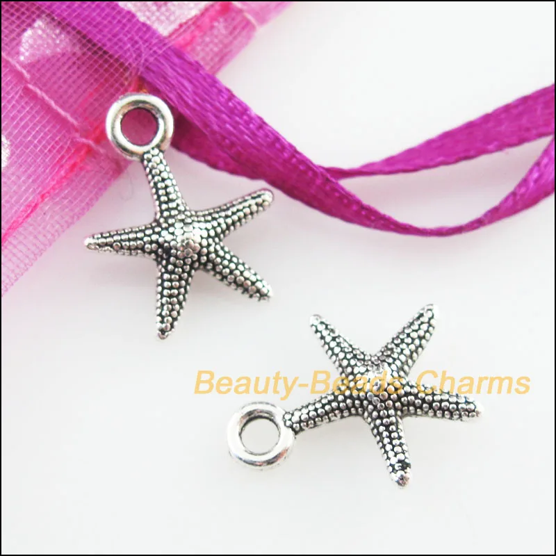 

New 20Pcs Tibetan Silver Tone Animal Starfish Star Charms Pendants 13x15.5mm