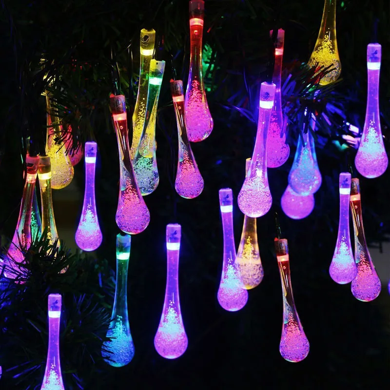 SOCO 30LEDs Solar Decorative Lights 6M Water Drop Led Fairy String Waterproof Outdoor Garden Holiday Party Home Lighting | Освещение