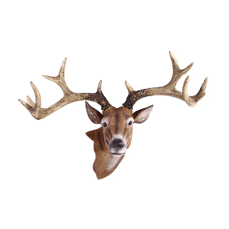 

North American Antique Bar Decorations Small White-tailed Deer Ornaments Handmade Custom Deer Head Without Frame