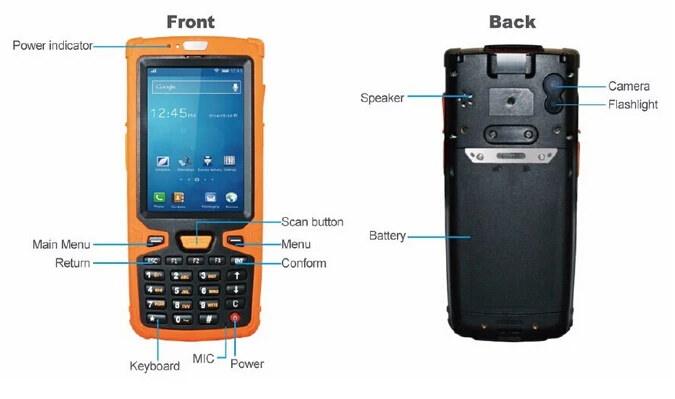 Coletor de Dados Wifi + Bluetooth Scanner de Código de Barras de Decodificação de Ferragem 6.0 os Áspero Windows Handheld Terminal Suporte 1d - 2d ce Pda 11 bluetooth 1d 2d scanner de código de