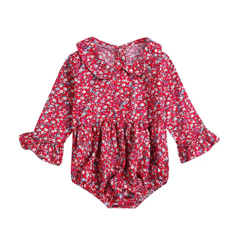 

Summer Baby Girl Bodysuit Long Sleeve Print Cotton Overalls Newborn Clothes Girl Bodysuit&Clothing 0-2T