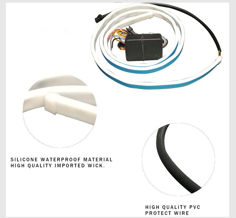 Ice Blue Red Yellow White LED Strip Lighting Rear Trunk Tail Light Dynamic Streamer Brake Turn Signal Reverse Leds Warning Light (12)