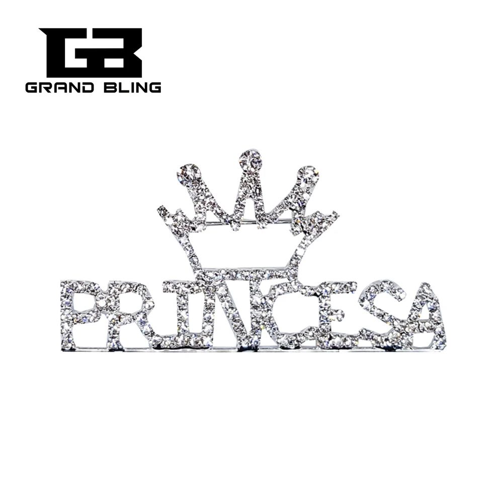 

Bling Bling Crystal Spainish Word Pin " PRINCESA" Brooch Jewelry Gift