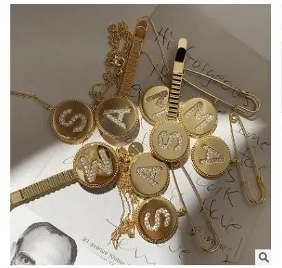 

Fashion set Rhinestone letter hairpins women brooches