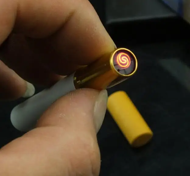 

10pc USB lighter encendedor with box package cigar shape e-cigarette power rechargeable flameless men mini LIGHTER case