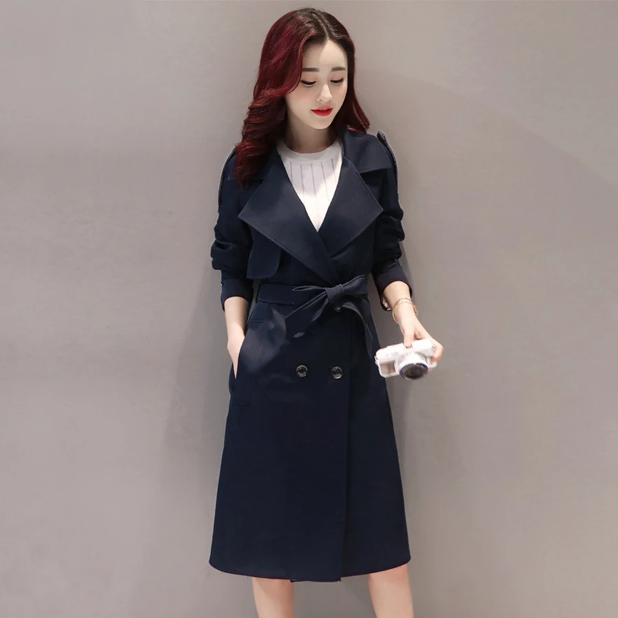 Ladies Double Breasted Trench Coat Winter Cardigan Windbreaker Plus Size Decently Ukraine Harajuku Overcoats For Womens P7C1155 | Женская