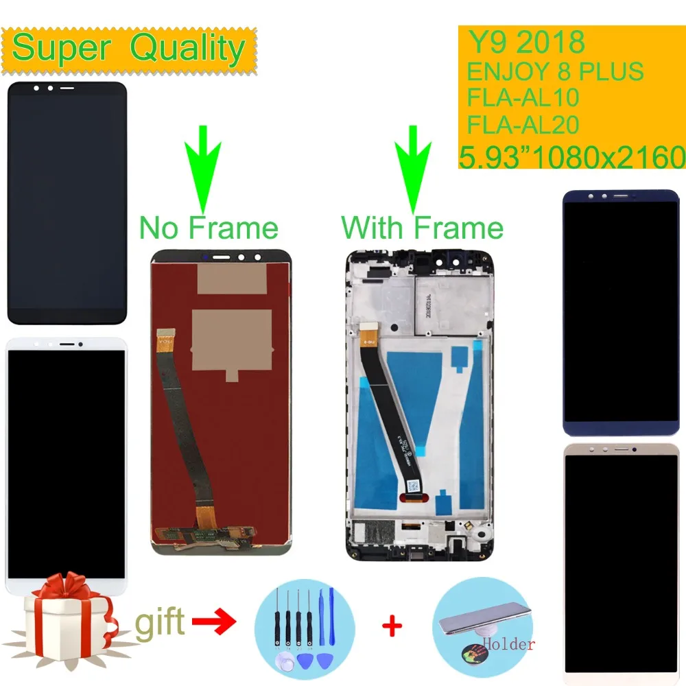 

ORIGINAL For Huawei Y9 2018 LCD FLA-AL00 FLA-AL10 FLA-AL20 LCD Display Touch Screen Assembly With Frame For ENJOY 8 PLUS LCD
