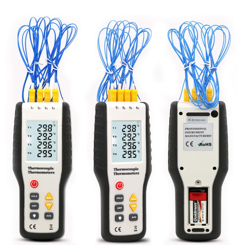 HT9815 200~1370 C Four Channel Contact Thermometer Digital LCD