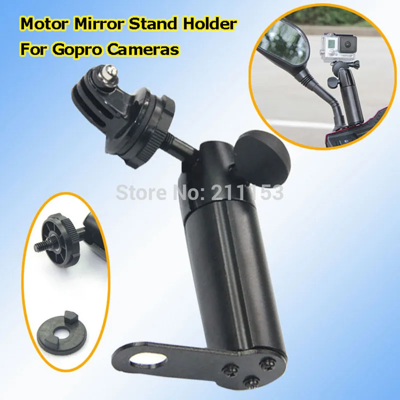 bilder für Kugelkopf Metall Motorrad Spiegel Ständer Halter für SJ4000 Sport kamera digitalkamera gopro hero 1 2 3 roller einstellbar montieren bilder für Kugelkopf Metall Motorrad Spiegel Ständer Halter für SJ4000 Sport kamera digitalkamera gopro hero 1 2 3 roller einstellbar montieren