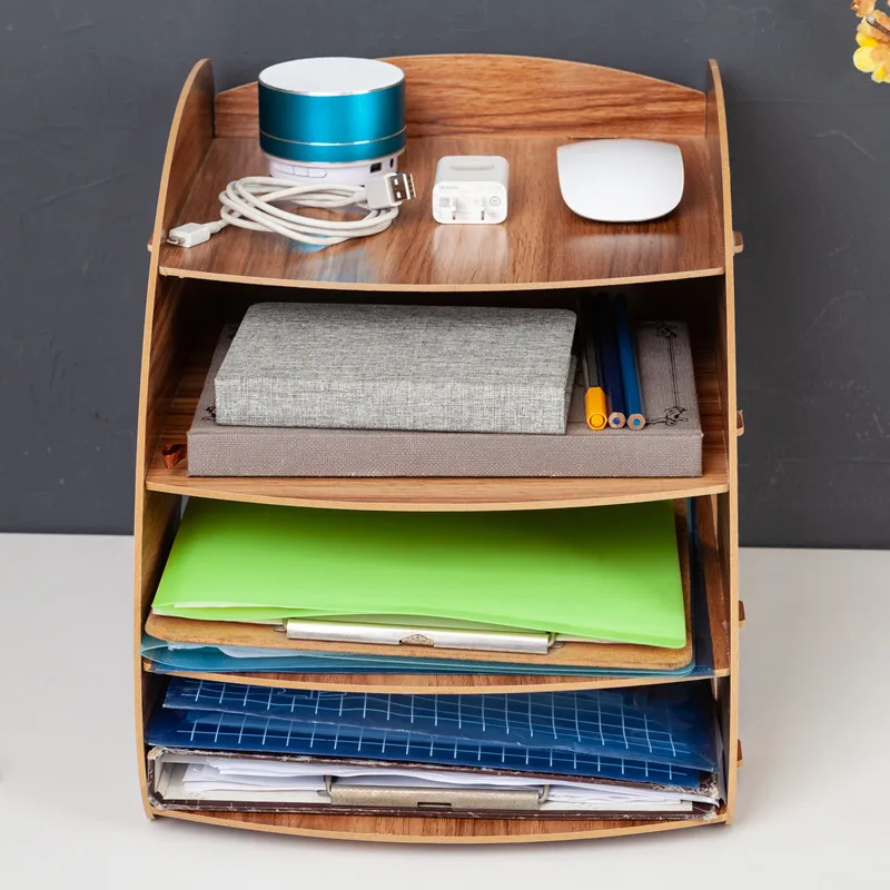 Wooden Color Office Desk Organizer Diy Document File Cabinet