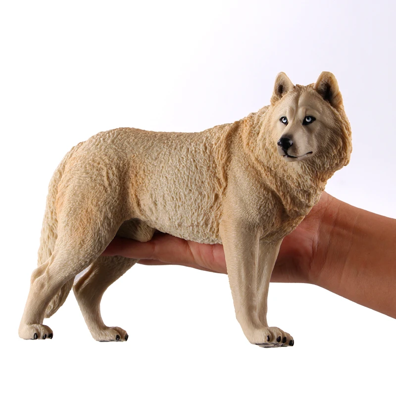 NEW AAA RELAXING WOLF Solid plastic toy figure WILD ZOO ANIMAL dog predator 