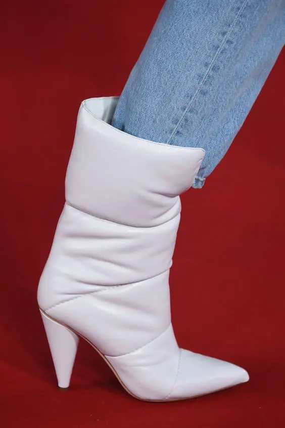 

Women Boots Waterproof Winter Shoes Women Snow Boots Spike Heel Warm Ankle Winter Boots With Thick Fur Heels Botas Mujer