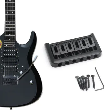 

6 String Electric Guitar Bridge Hard Tail Top Load Fixed Hard Tail Parts Black high quality