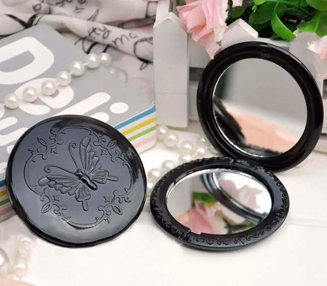 

Butterfly Mirror Butterfly Fold Compacts Makeup Mirror Lady Beauty black color 10pcs/lot