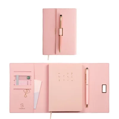 Прекрасный карманный размер 42K девушка дневник планировщик блокнот новые подарки цветная тетрадь Macaron с ручками канцелярские подарки - Цвет: Pink with pen