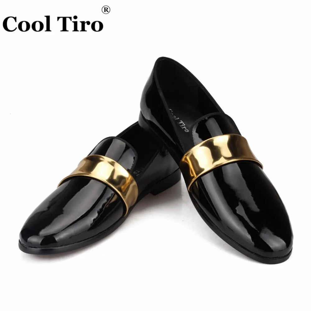 Men Loafers black Patent leather Dress shoes (9)