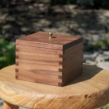 

Black walnut wooden box (sun mao) structure storage boxes Full solid brass handle storage box with cover wooden box