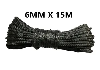 

Free Shipping 1/4''x50' 6mm*15m 12 strand off-road uhmwpe synthetic winch rope with sleeve and thimble for ATV/UTV/SUV/4X4/4WD