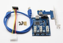 PCIe 1 to 3 PCI Express 1X Slots Riser Card Mini ITX to External 3 PCI-e Slot Adapter PCIe Port Multiplier Card Q21532