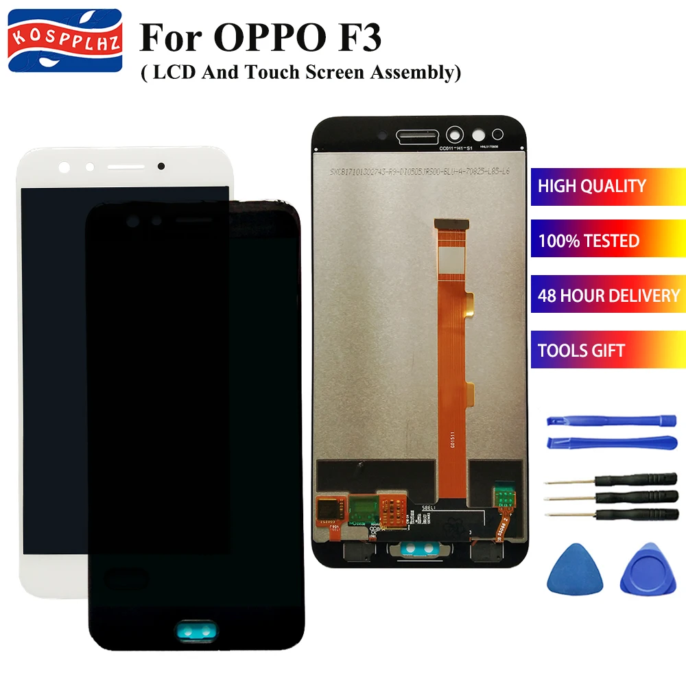 

new For oppo f3 LCD Display+Touch Screen Assembly High Quality Digitizer Glass Panel Replacement 5.5 inch Black color+Tools